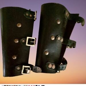 Leather Renaissance medieval wrist armor.